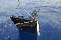 Net for sampling plankton at the water's surface, RV Polarstern operated by the Alfred Wegener Institute for polar and marine research, Atlantic ocean