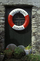 Door of a trader's house in Lerwick, Shetland Islands, Scotland, UK