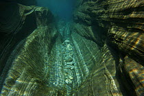 Underwater landscape in Verzasca River, Ticino, Switzerland, September