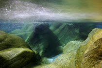 Underwater landscape in Verzasca River, Ticino, Switzerland, September