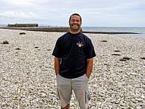 Lyme Regis Gig Club's rowing captain Henry Barlow on Monmouth Beach, Dorset, July 2008