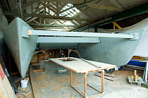 Woods design catamaran under construction at the Underfall Yard. Bristol Floating Harbour, England, July 2008