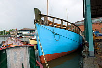 Danish fishing boat moored at Underfall Yard, Bristol Floating Harbour, UK    , July 2008