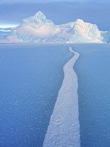 Tide crack in ice, Antarctica