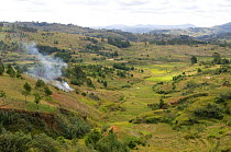 Deforested landscapes in the High Plateau, between Antsirabe and Ambalavao, Central Madagascar