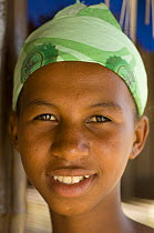 Girl from the Antakara etnia tribe, Ramena beach, Diego Suarez (Antsiranana), North Madagascar.