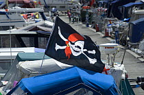Skull and crossbones flag flying at the Bristol Harbour Festival, August 2008