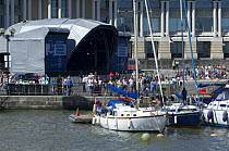 Music stage in the amphitheatre during the Bristol Harbour Festival, August 2008