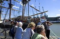 Visitors with the "Earl of Pembroke" tall ship at Bristol Harbour Festival, August 2008