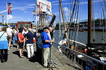 Spectators admiring tall ships at Bristol Harbour Festival, August 2008