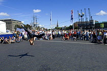 Acrobats entertain at the Bristol Harbour Festival, August 2008