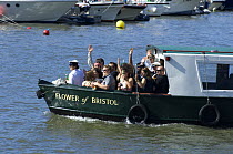 Revellers on board the cruiser "Flower of Bristol" during the Bristol Harbour Festival, August 2008