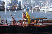 Pyronaut fireboat displaying at the Bristol Harbour Festival, August 2008