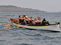 Padstow ladies crew racing "Petroc" at the 19th World Pilot Gig Championships, Isles of Scilly, May 2008