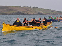Cornwall Rowing Association for the Blind mens crew racing in "Dall Lewyer" at the 19th World Pilot Gig Championships, Isles of Scilly, May 2008