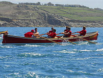 Roseland men's crew racing "Polvarth" at the 19th World Pilot Gig Championships, Isles of Scilly, May 2008