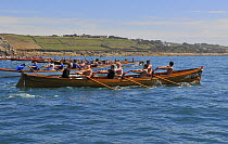 Falmouth and Caradon men's crews racing in the top heat at the 19th World Pilot Gig Championships, Isles of Scilly, May 2008