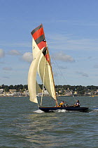 "Dorothy" under sail during Round the Island Race, The British Classic Yacht Club Regatta, Cowes Classic Week, July 2008