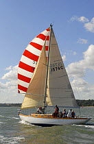 "Sally of Kames" under sail during Round the Island Race, The British Classic Yacht Club Regatta, Cowes Classic Week, July 2008