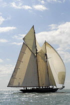 "Mariette" under sail during Round the Island Race, The British Classic Yacht Club Regatta, Cowes Classic Week, July 2008