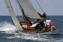 "Cetewayo" under sail during Round the Island Race, The British Classic Yacht Club Regatta, Cowes Classic Week, July 2008