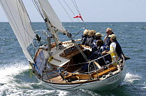 "Sinbad" under sail during Round the Island Race, The British Classic Yacht Club Regatta, Cowes Classic Week, July 2008