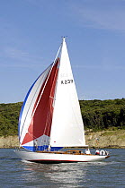 "John Dory" under sail during Round the Island Race, The British Classic Yacht Club Regatta, Cowes Classic Week, July 2008
