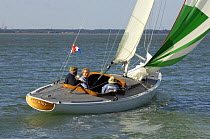 "Patriot" under sail during Round the Island Race, The British Classic Yacht Club Regatta, Cowes Classic Week, July 2008