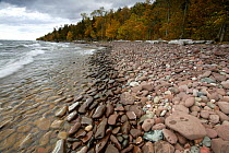 Pebbles on Lake Superior shoreline, Porcupine Mountains State Park, Upper Peninsula, Michigan, USA