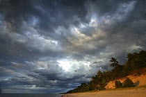 Storm clouds above Twelve mile beach, Pictured Rocks National Lakeshore, Lake Superior, Upper Peninsula, Michigan, USA
