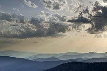 Sun's rays and clouds over Great Smoky Mountains National Park, Tennessee, USA