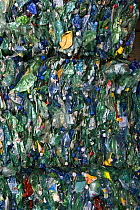 Plastic bottles baled up for recycling, Arles, Provence, France