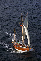 Gaff cutter under sail, Douarnenez Maritime Festival, France, July 2008