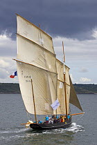 Bisquine ^La Cancalaise^ under sail at Douarnenez Maritime Festival, France, July 2008