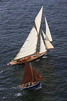 Pen Duick and Barrek under sail at Douarnenez Maritime Festival, France, July 2008