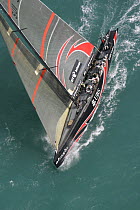 Team Alinghi racing at America's Cup (Louis Vuitton Act 13), Valencia, Spain. May 2007.
