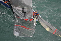 ITA 85 demasted at America's Cup (Louis Vuitton Act 13), Valencia, Spain. May 2007.