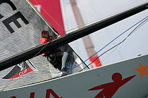 Bowman working on "Areva Challenge" at America's Cup (Louis Vuitton Act 13), Valencia, Spain. May 2007.