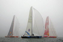 Three yachts racing in Calais Round Brittany Race, June 2007