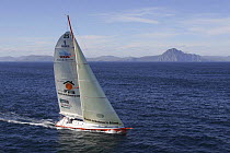 Monohull 60ft "Imoca" PRB, skipper Vincent Riou, competiting in the Vendee Globe 2004/2005. First to cross Cape Horn (and winner after). January 2005