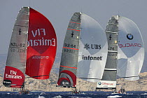 Three yachts racing in America's Cup Louis Vuitton Act 1, Marseille, France 2004