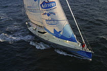 Jean Luc van den Heede arriving at Oessant (Ushant) after record circumnavigation of 122 days, 14 hours, 3 minutes and 49 seconds. Global Challenge, March 2004