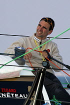 Skipper Ronan Treussart during La Soilitair Afflelou le Figaro on his yacht "Groupe Celeos", 2007