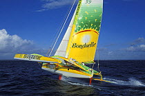 60ft trimaran "Bonduelle" under sail, 2000