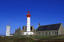 La Pointe Saint Mathieu lighthouse and Abbey, Brittany, France