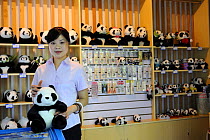 Vendor at the gift shop of the Chengdu Research Base of Giant Panda Breeding and Conservation