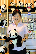 Vendor at the giftshop of the Chengdu Research Base of Giant Panda Breeding and Conservation