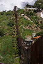National border fence between Nogales Sonora Mexico (right) and Nogales Arizona USA (left)