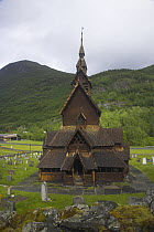 Borgund Stave Church, built in 1180 by the Vikings, near Bergen, Norway