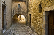 Alley in the mediaeval village of Banon, Provence, France. June 2008.